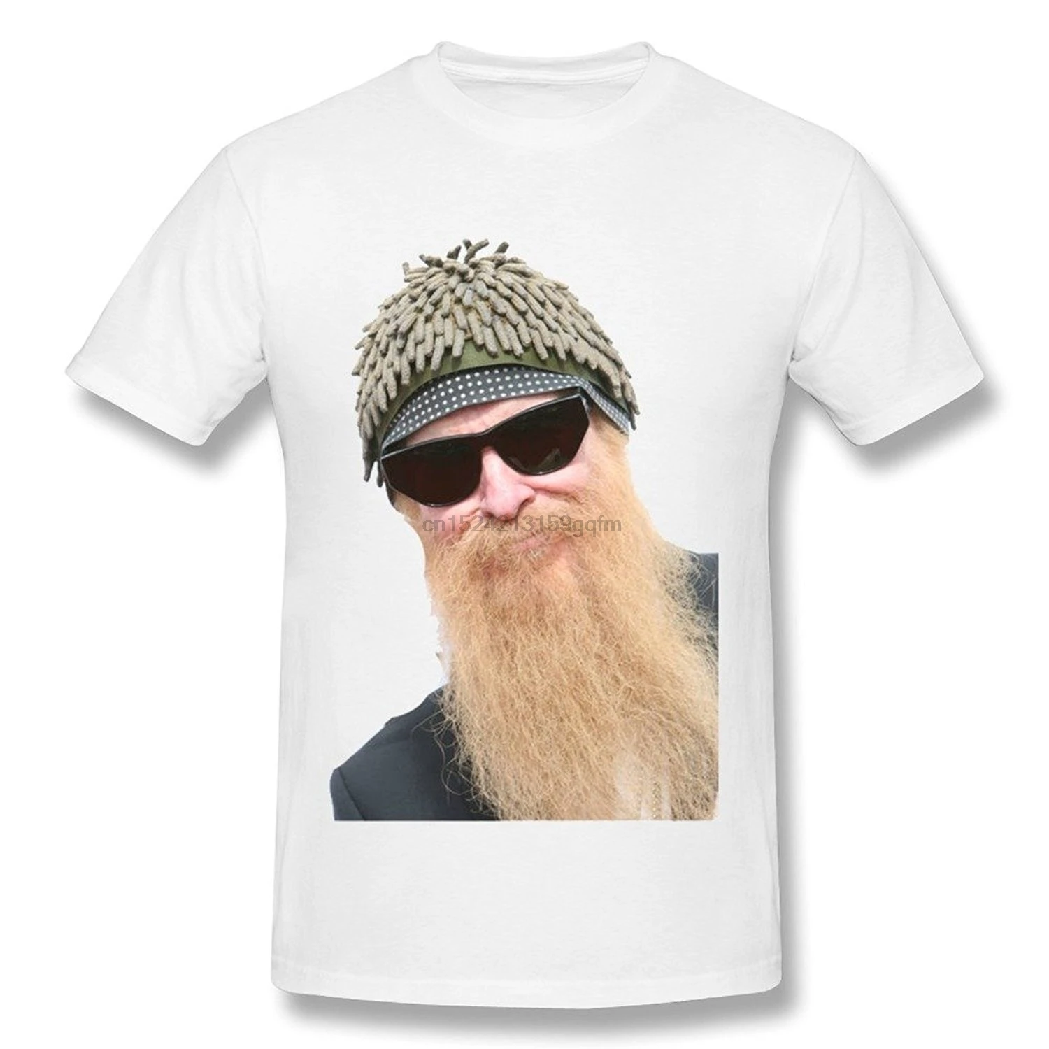 LOOIN мужские Billy Gibbons SGG альбом логотип Футболка Мужская хлопковая футболка белая |