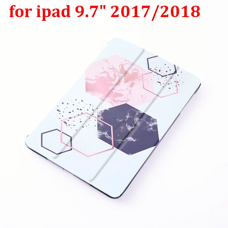 for new ipad 9.7 Мрамор печати кожаный чехол для iPad 9," из искусственной кожи с подставкой и жесткий PC задняя крышка чехол для iPad 2/3/4 Защитный чехол Крышка - Цвет: for new ipad 9.7