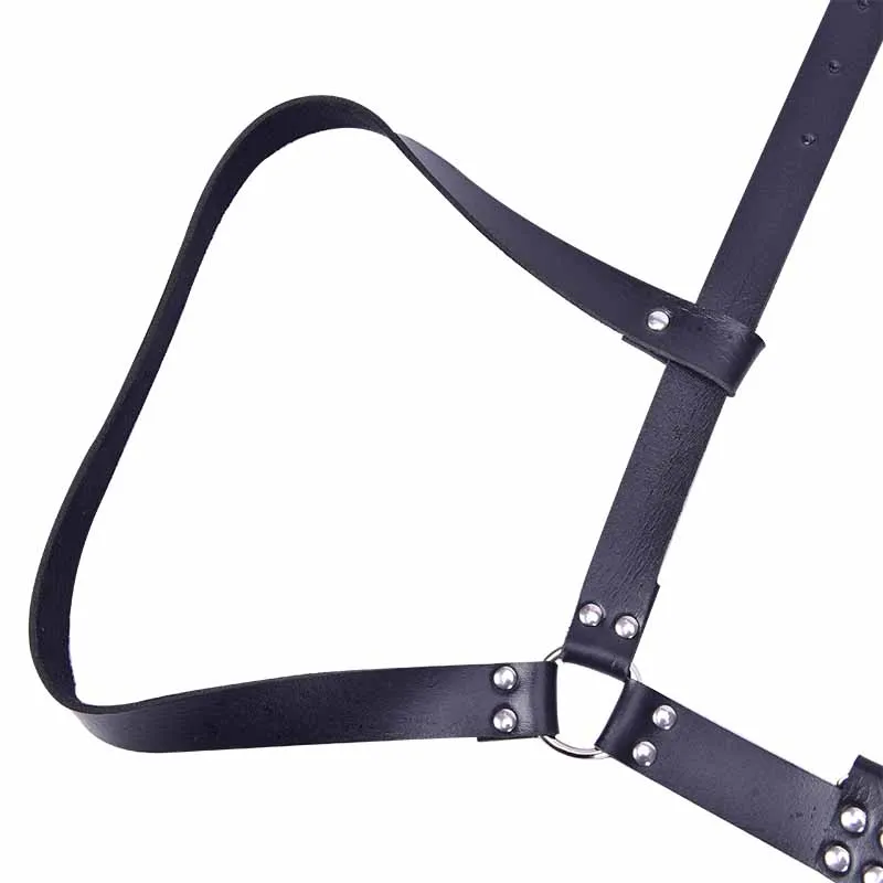 Мужской Бандаж из искусственной кожи для взрослых Регулируемая пряжка нагрудный