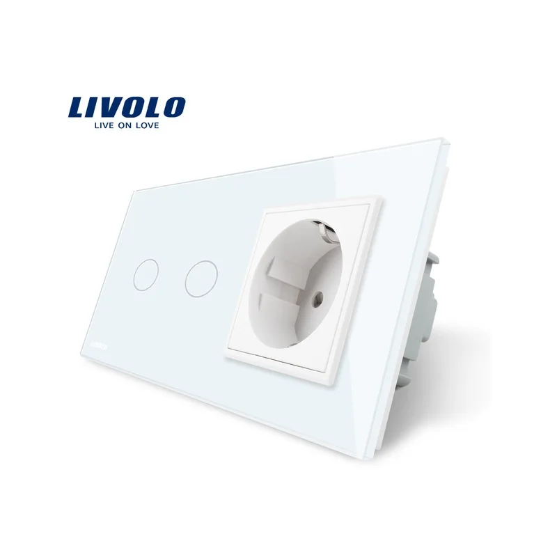 Livolo 16A ЕС стандартный настенный Мощность розетка белый с украшением в виде