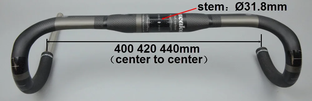 Цена Wacako, дорожный велосипед, полностью из углеродного волокна, дорожный руль, встроенный ультралегкий велосипед, руль 400/420/440 31,8 мм