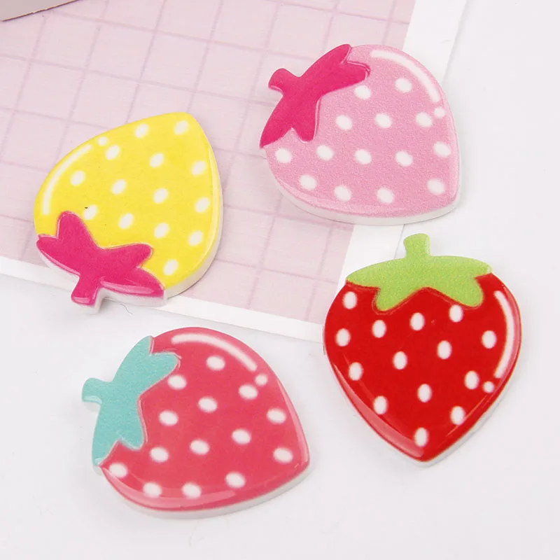 Новинка кавайные полимерные Клубничные конфетные цветы 30 шт./лот 23*33 мм