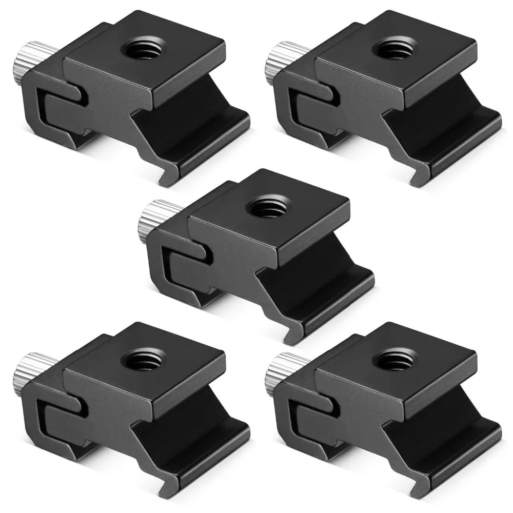 

Black Metal Cold Shoe Flash Stand Adapter with 1/4-inch -20 Tripod Screw (5 Packs)