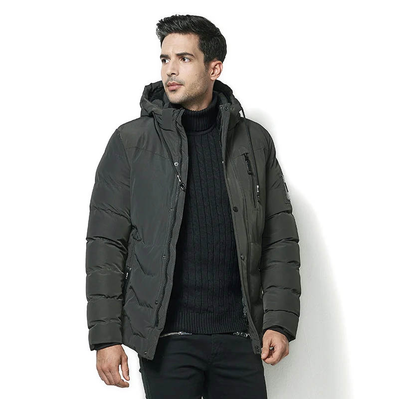 

2018 Winter Jacket men hooded Parka long Jacket coat fleece mens windbreaker Parkas cotton jacket