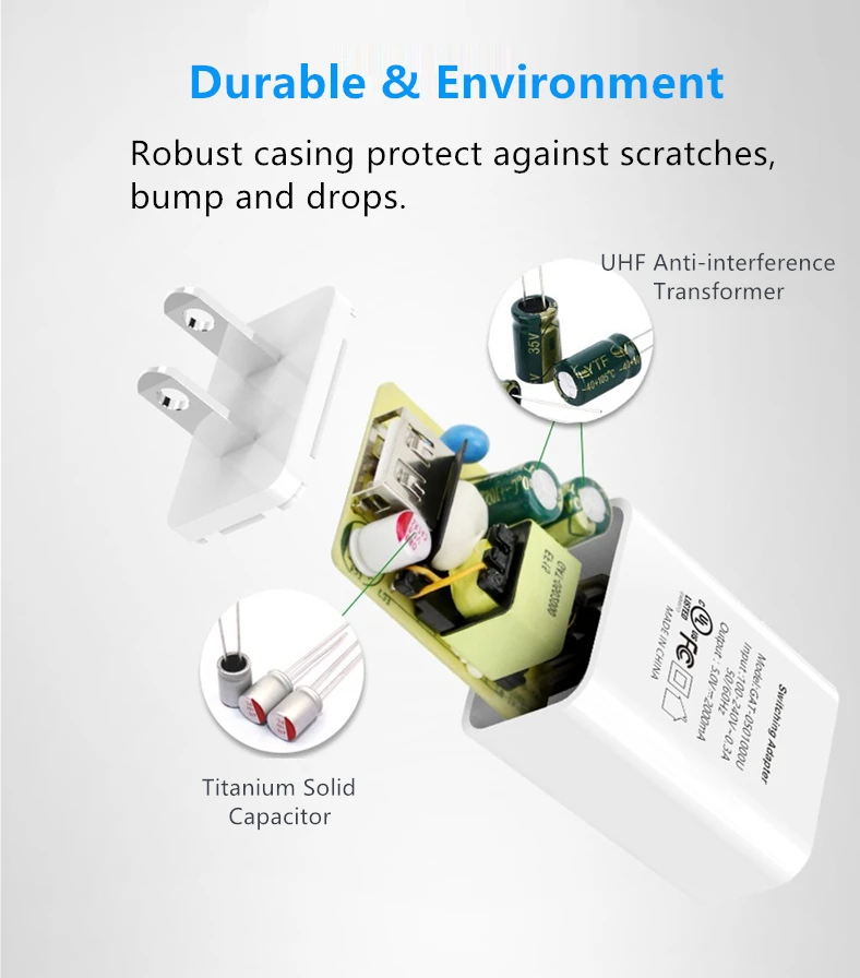5V2A US Plug настенное зарядное устройство для телефона адаптер питания vivo
