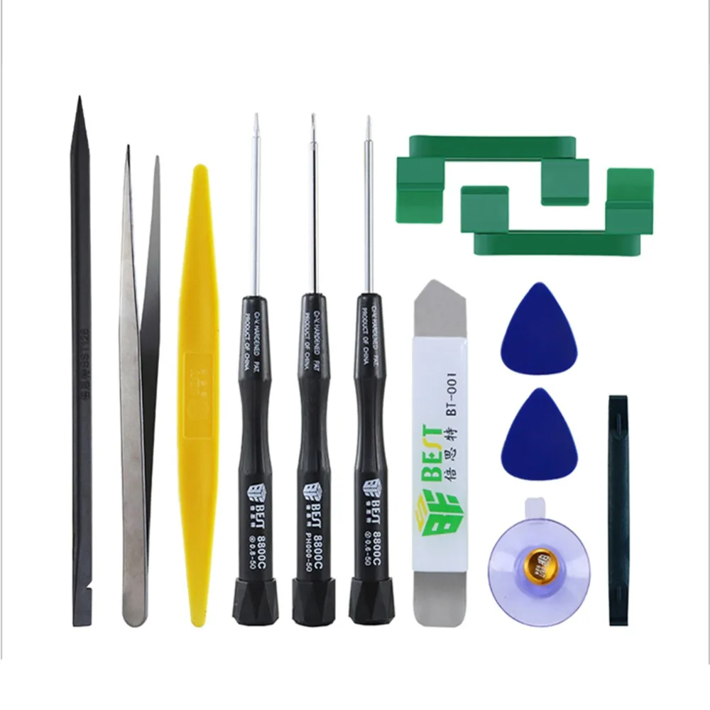 

13 in 1 Mobile Phone Repair Tool Set Screwdriver Kit LCD Screen Holder Stand Tweezers Pry Spudger Suction Cup for iPhone 6 7 8 X
