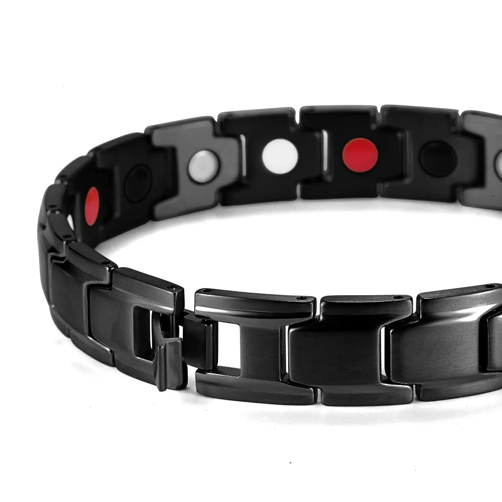 Rainso абсолютно модные черные Нержавеющая сталь здоровья Мощность браслет для Для