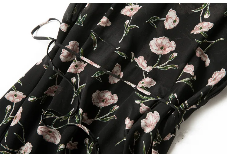 Женское шелковое платье с запахом черное винтажное из натурального шелка V