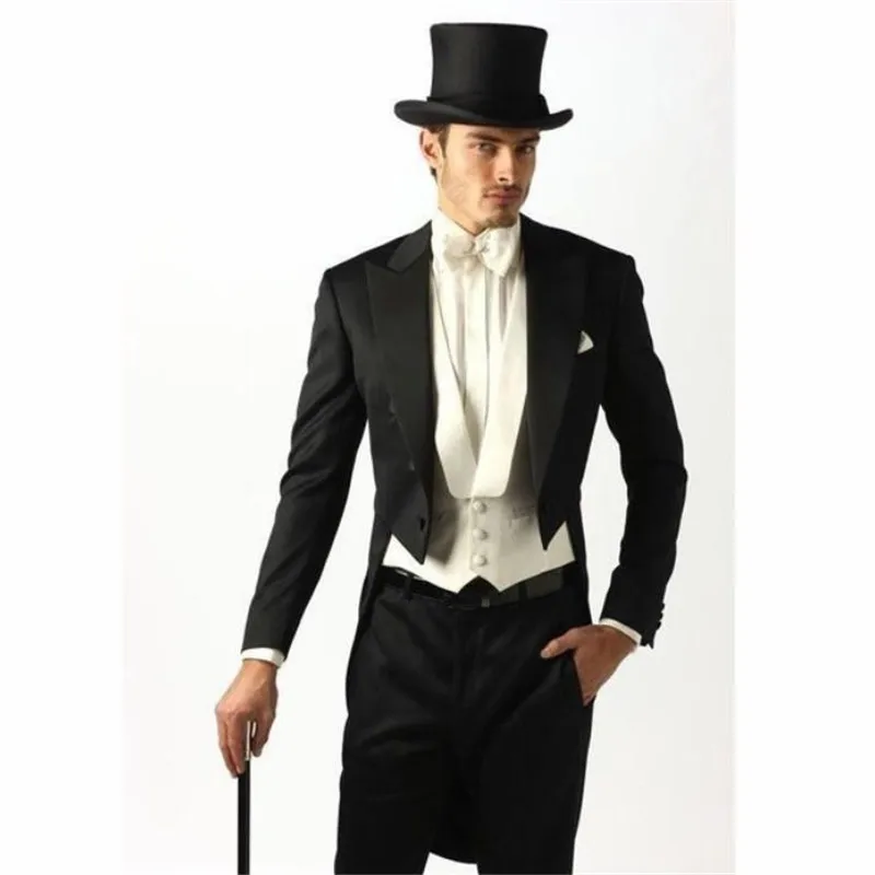Новейшие черные мужские костюмы с ласточкиным хвостом (пиджак + брюки носовой