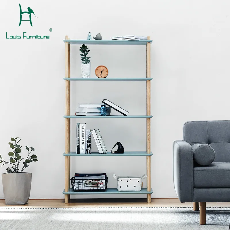 

Louis Fashion Bookcases Simple Minimalist Modern Wood Floor Living Room Simple Children's Creative Display