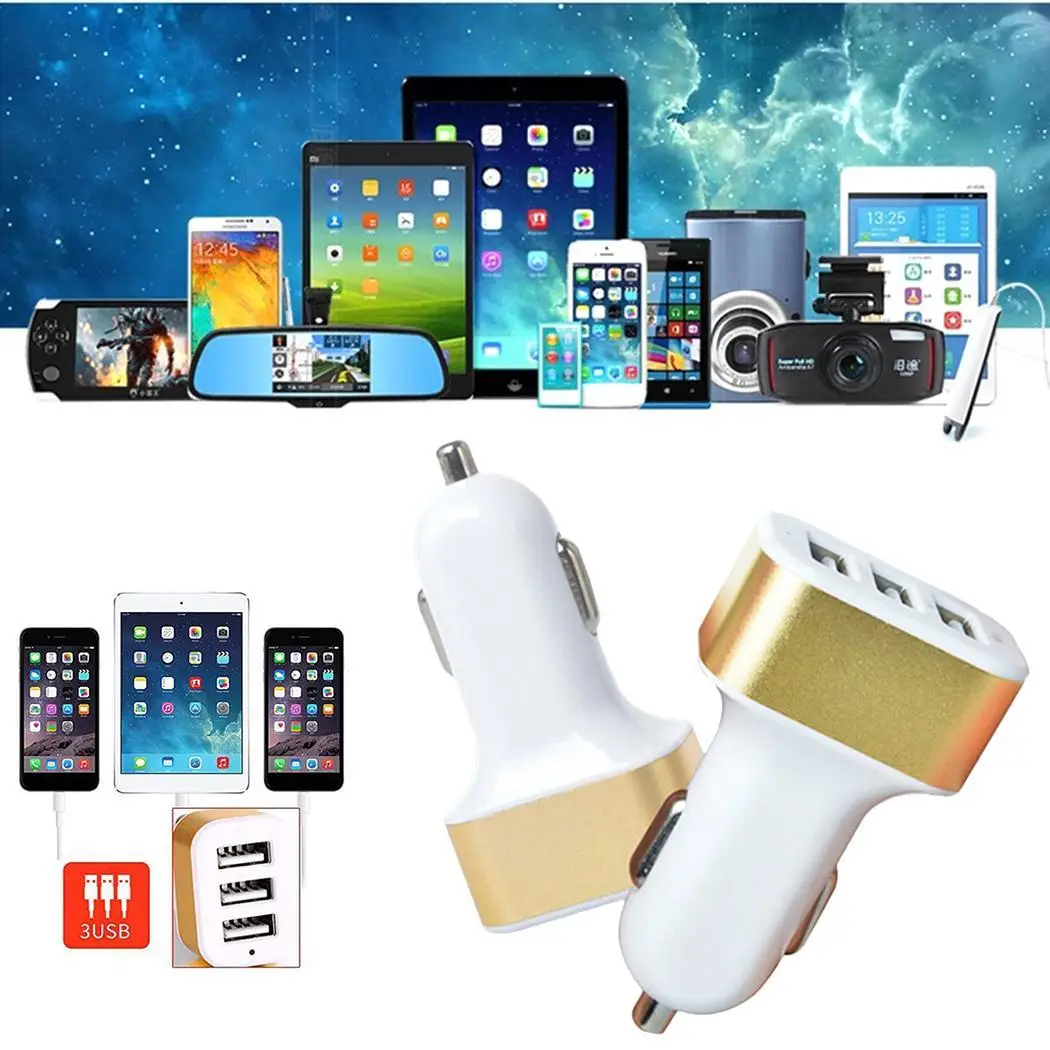 3 USB порты для мобильных телефонов автомобиля 30g зарядное устройство