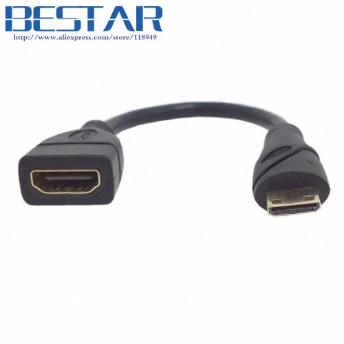 Удлинительный кабель переходник с разъемами MINI HDMI (папа) на (мама) длиной 10 см для