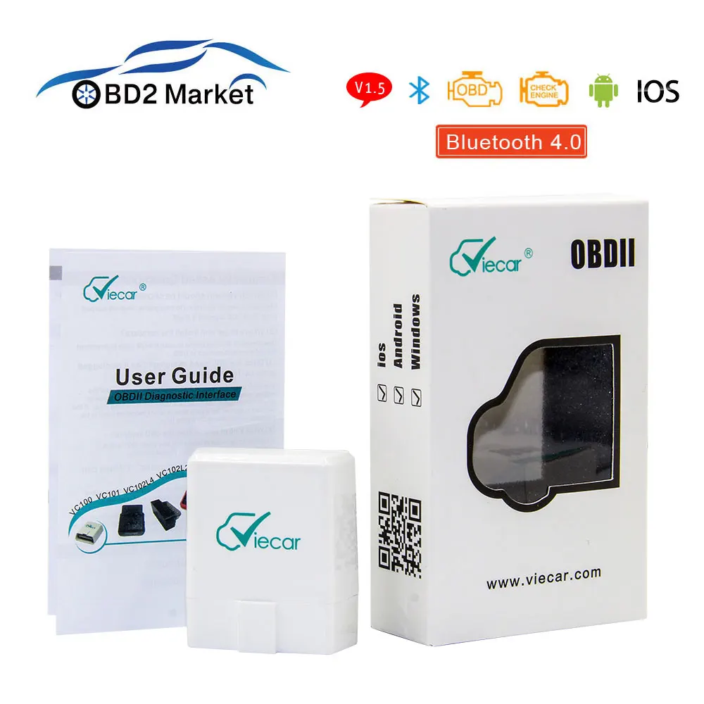 Viecar ELM327 V1.5 Bluetooth 4,0 OBD2 автомобильный диагностический сканер для IOS/Android ELM 327 V1.5 OBD Код считыватель сканирующий инструмент для J1850