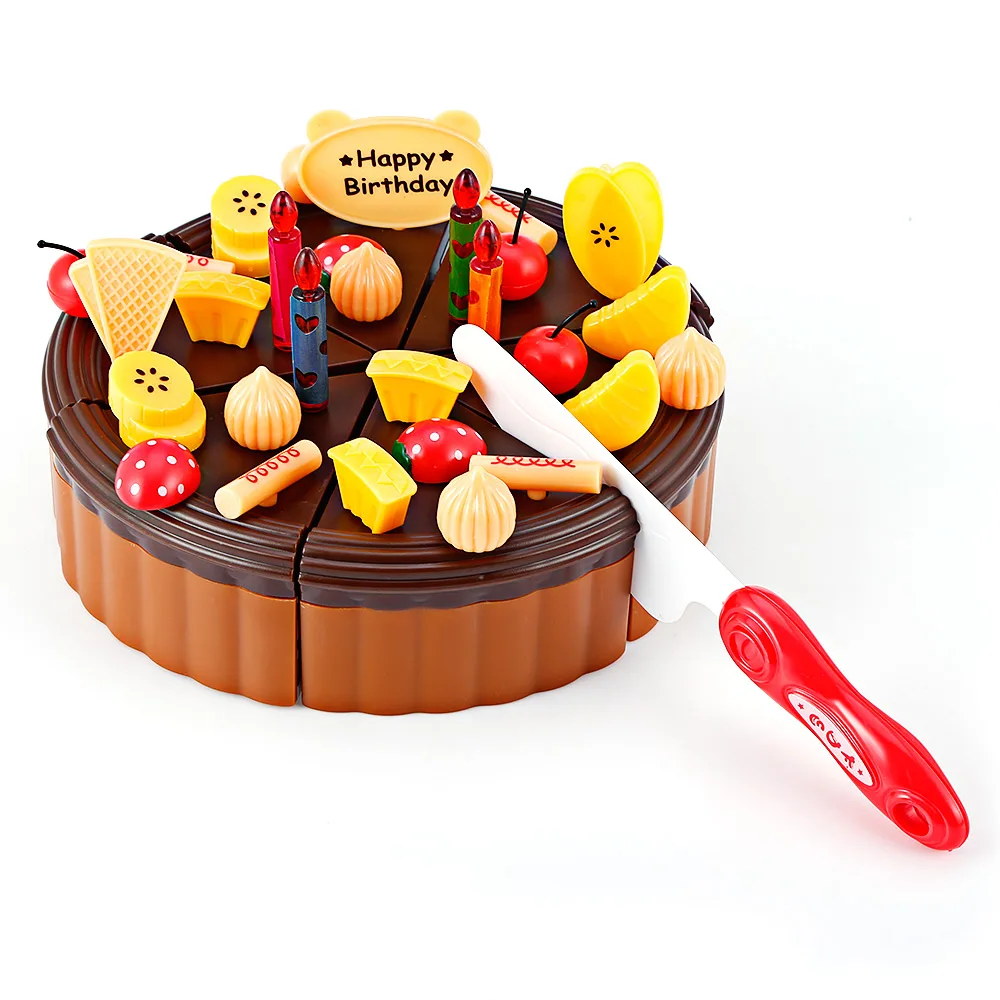 73pcs/set Pretend Play Food Cake DIY Classic Toy Plastic Cutting Birthday Party Fruitcake Dessert for Gifts | Игрушки и хобби