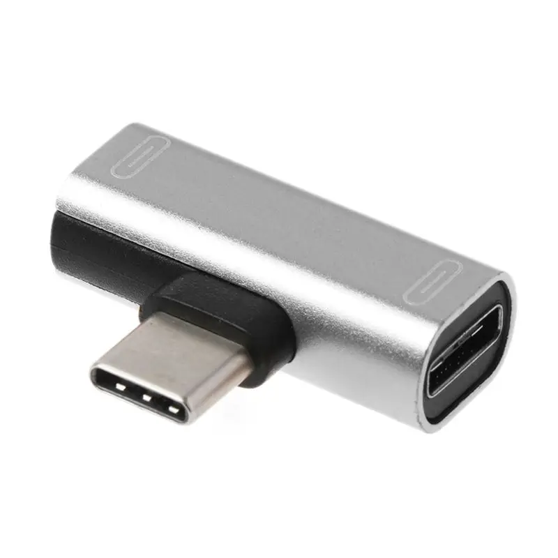Серебристый Двойной тип C USB-C наушники аудио зарядка зарядное устройство адаптер сплиттер конвертер для Xiaomi 6 6X8 Note3 Mix 2 huawei mate - Цвет: Серебристый