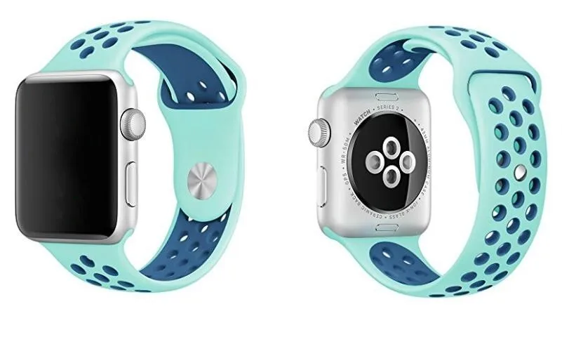 Бренд Кремния спортивный ремешок для наручных часов Apple Watch 44/40 мм, 38 мм/42 мм 1:1 черный/Вольт/Серый Серебряный iwatch 1/2/3/4 5 ремешки наручных часов