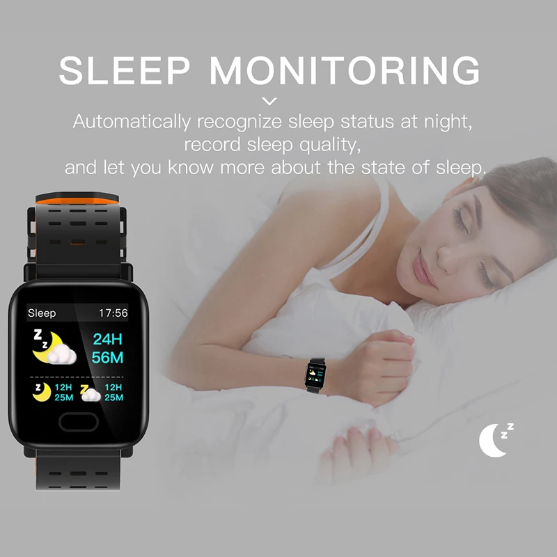 Смарт браслет A6 водонепроницаемый шагомер фитнес трекер пульсометр кровяное