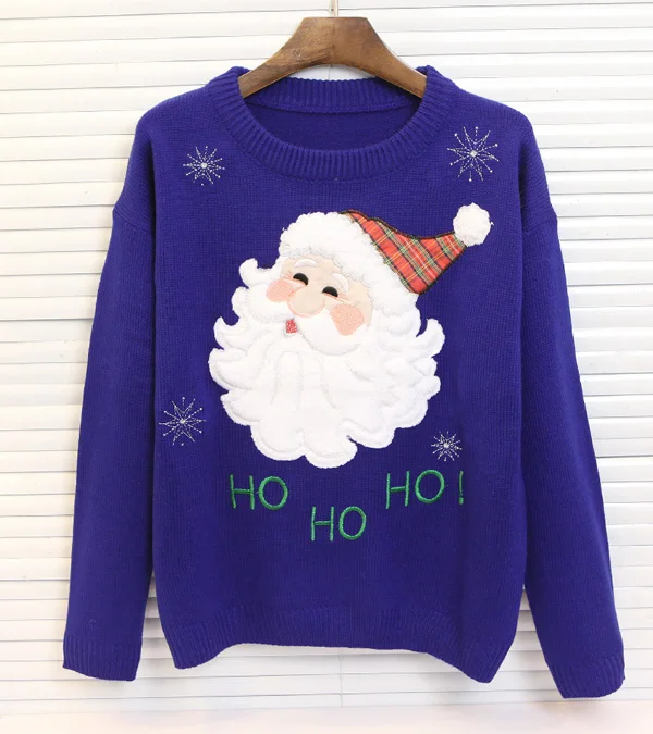Summer and winter 2019 hot style Europe the United States Santa Claus head sweater | Женская одежда