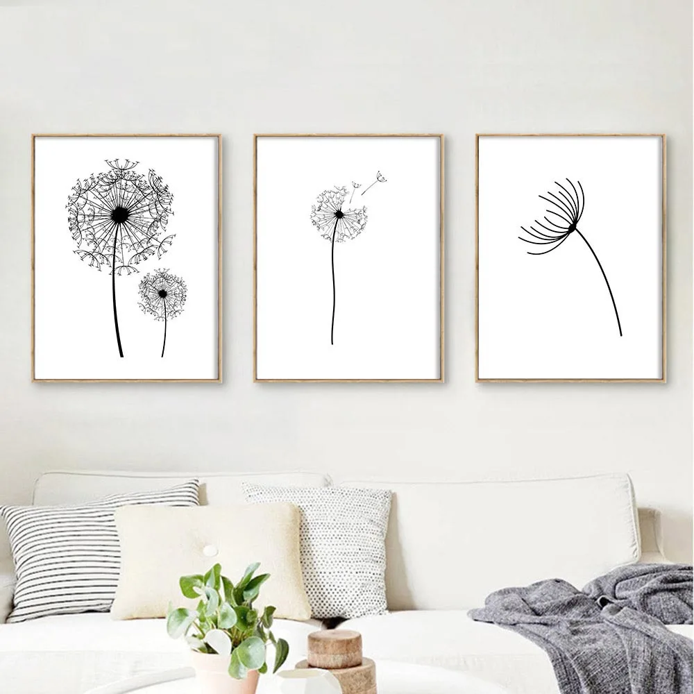 Настенное художественное полотно плакат черно-белый минималистичный принт