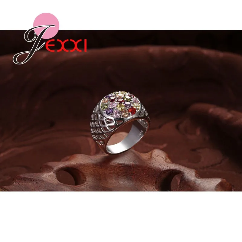 Круглые красочные Кристальные камни из стерлингового серебра 925 пробы полый