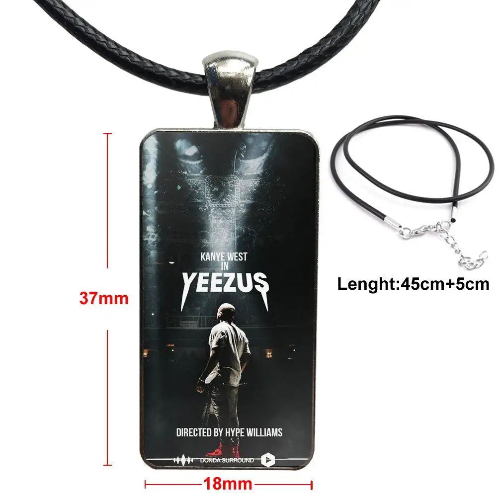 Женское винтажное прямоугольное ожерелье в стиле хип хоп Kanye Omari West|Ожерелья с