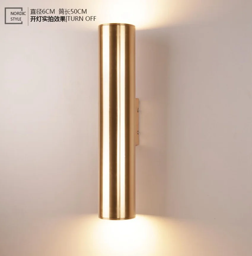 Современный светодиодный настенный светильник золотой цилиндр креативный рядом