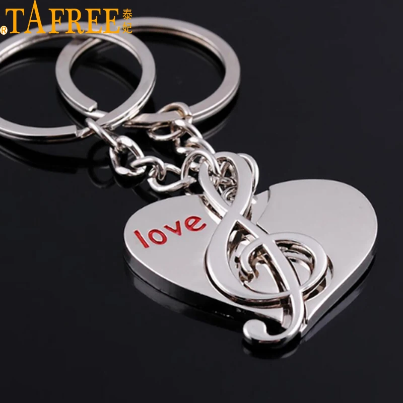 

TAFREE I Love You For Lovers Keychains A Couple Pendant Trinket car jewelry chaveiro innovative Item One Pair Key Chains set
