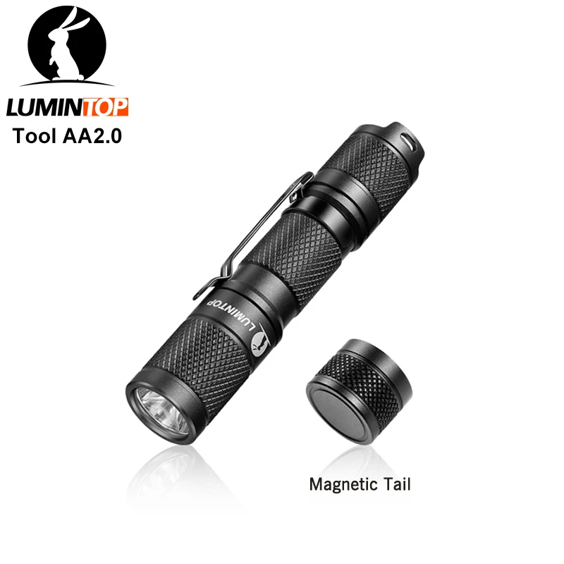 AA add magnetic tail LUMINTOP TOOL AA 2.0 EDC Mini Led Flashlight Cree XP-L HD 650 Lumens Keychain Flashlight by AA or 14500 Battery for camping - Испускаемый цвет: AA add magnetic tail