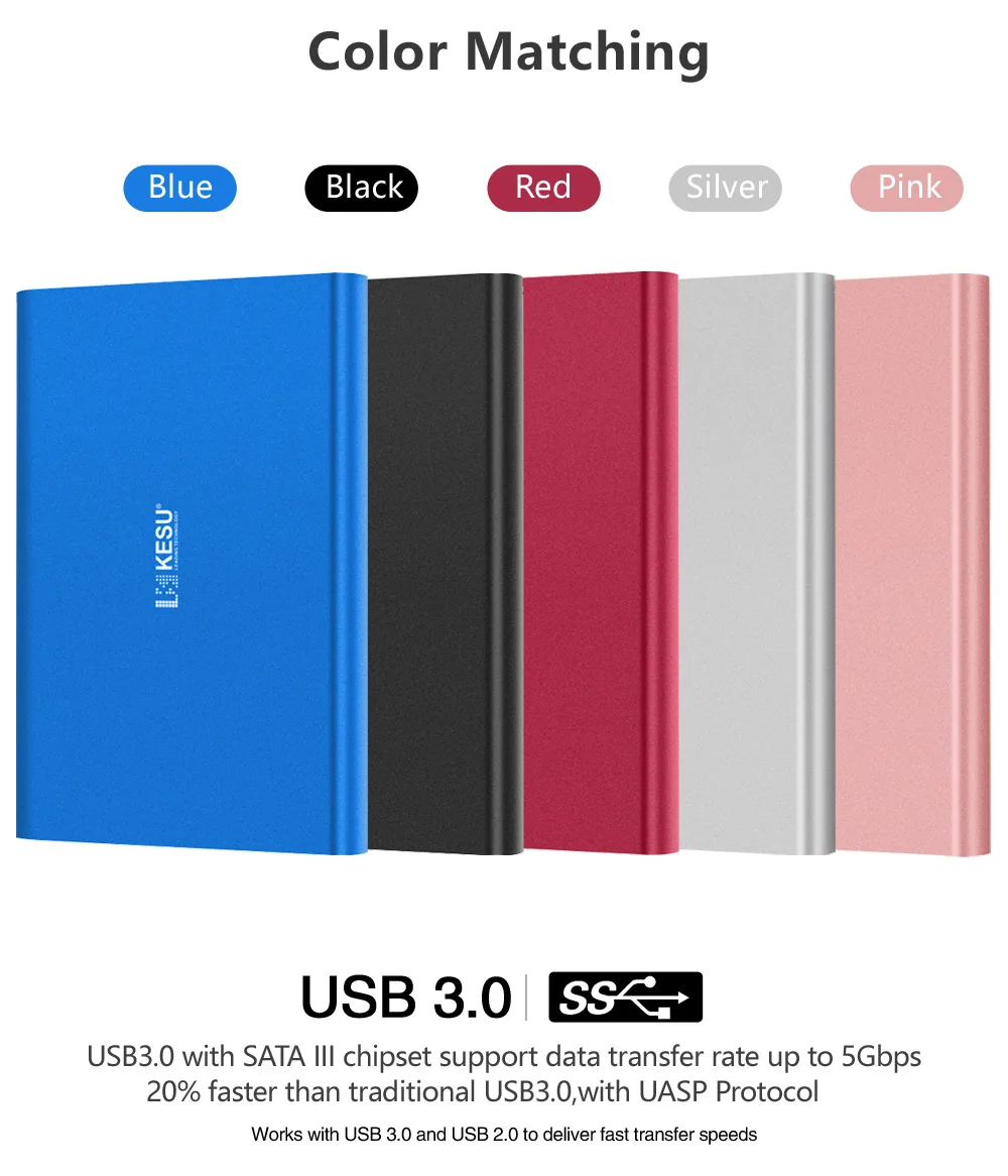 Портативный внешний жесткий диск KESU 2,5, USB3.0, 500 Гб, 750 Гб, 320 ГБ, 250 ГБ, 160 Гб, 120 ГБ, внешний жесткий диск HD Externo forMac/PC