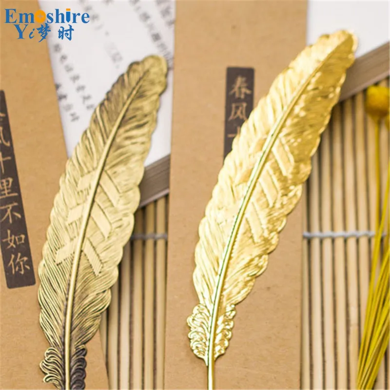Закладки с перьями классические китайские металлические латунные креативные