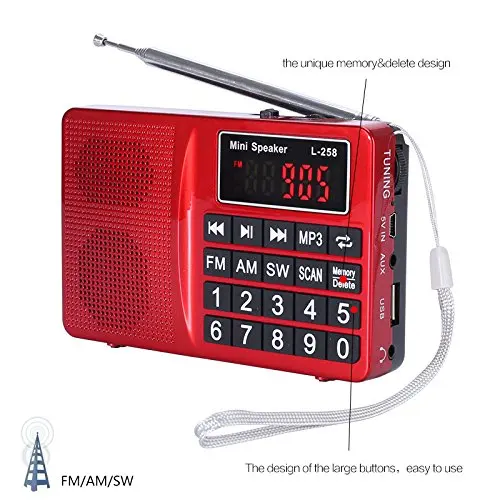 Портативный FM AM коротковолновый многополосный радиоприемник Micro TF карта USB