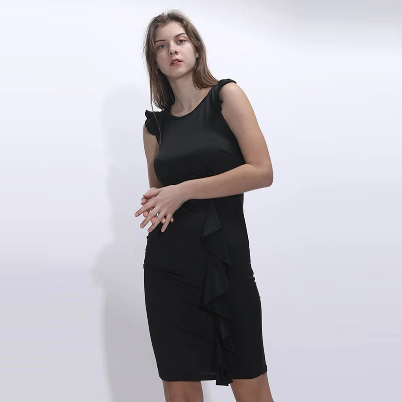 Женское элегантное Плиссированное драпированное платье с рюшами Летняя туника