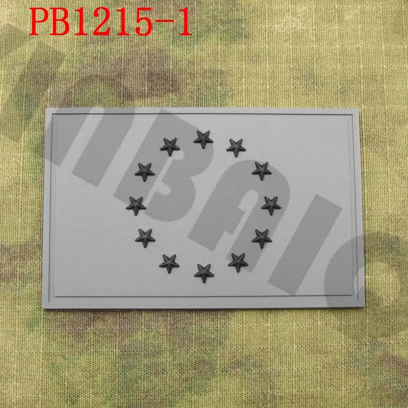 PB1215 Gray 3D ПВХ патч пользовательский Национальный флаг Европейского союза флаг Евросоюза тактический для поддержания боевого духа - Цвет: PB1215 Gray