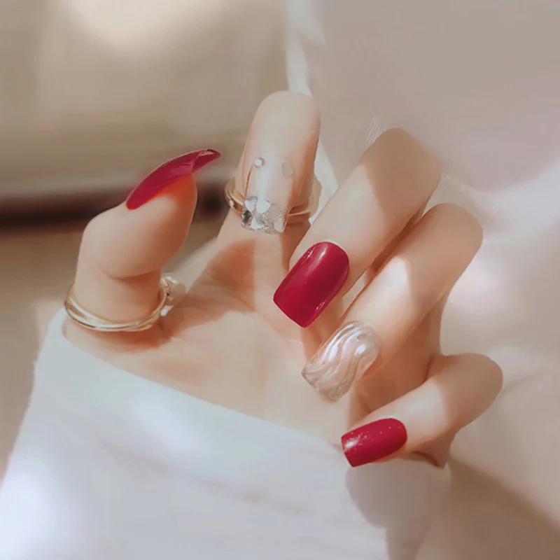 24 шт блестки воды рябь большой красный прозрачный цвет Маникюр готовая продукция