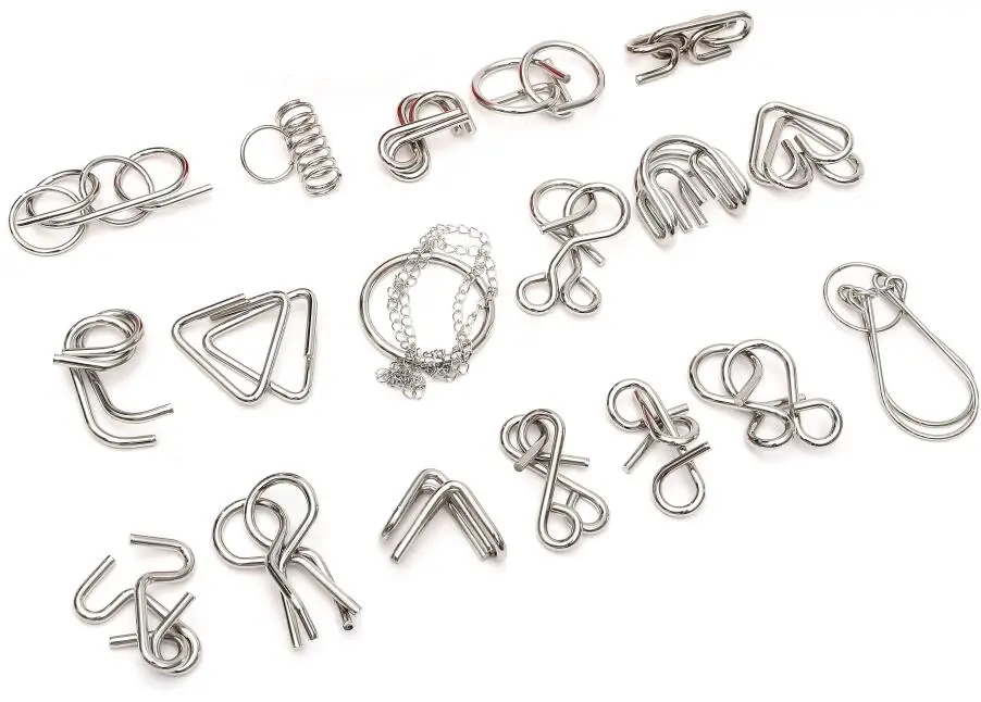 18 шт. в наборе IQ паззл Металическая проволока головоломка подарок для игры детей