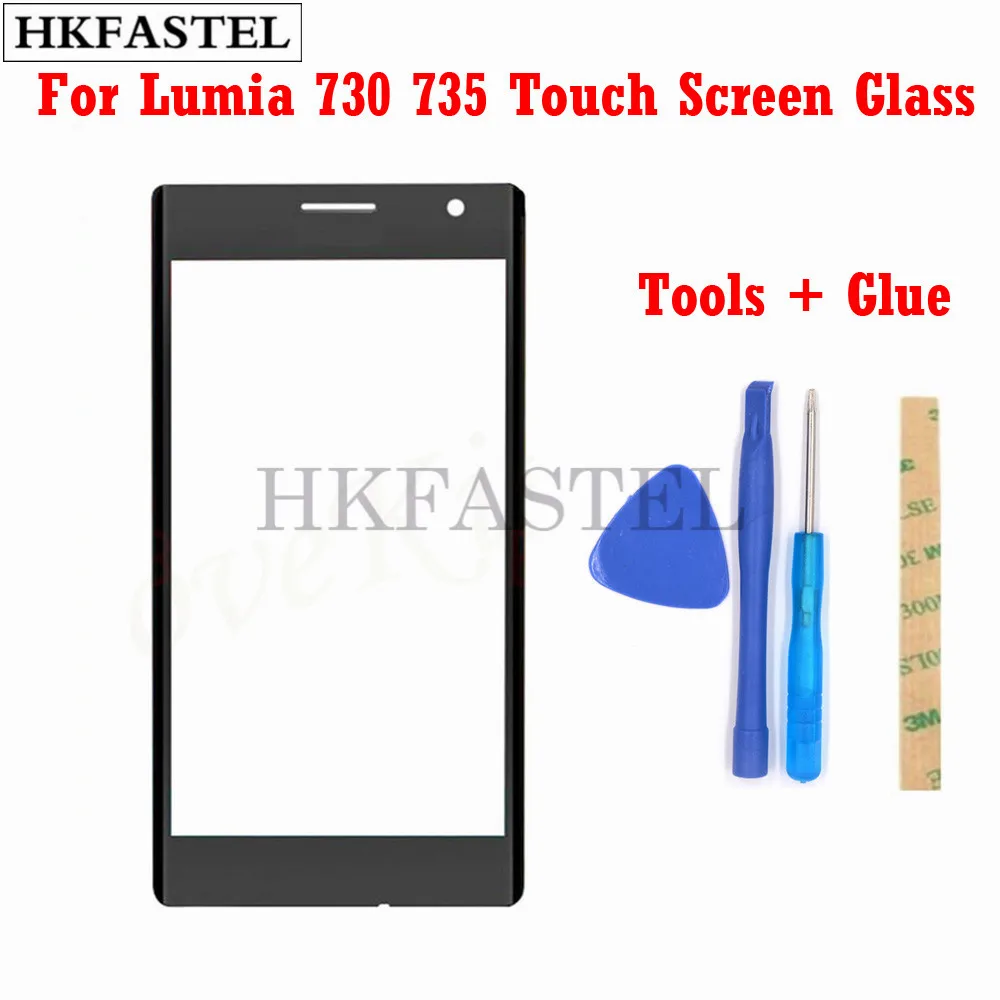 HKFASTEL сенсорный экран стекло для Nokia Lumia 730 735 двойная SIM карта внешний фронтальный
