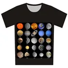 Joyonly 2021 детские черные футболки детские летние топы для девочек и мальчиков футболка с коротким рукавом галактика земля Луна Вселенная детская одежда