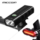 Велосипедный фонарь, светодиодный передний и задний велофонарь T6 18650, зарядка через USB, фонарик для велосипеда в комплекте, лм