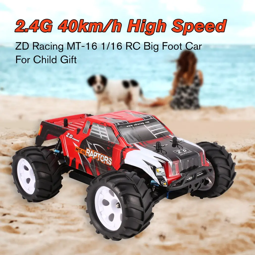 ZD rc гоночный автомобиль MT-16 1/16 Масштаб 2,4 г 40 км/ч высокоскоростной бесщеточный внедорожный грузовик большие колеса Bigfoot пульт дистанционного управления автомобиль ребенок подарок