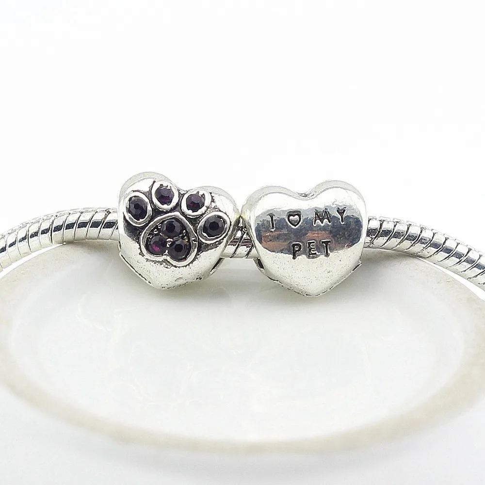 1 шт. хрустальные бусины в форме сердца с надписью world of I love my pet подходят для