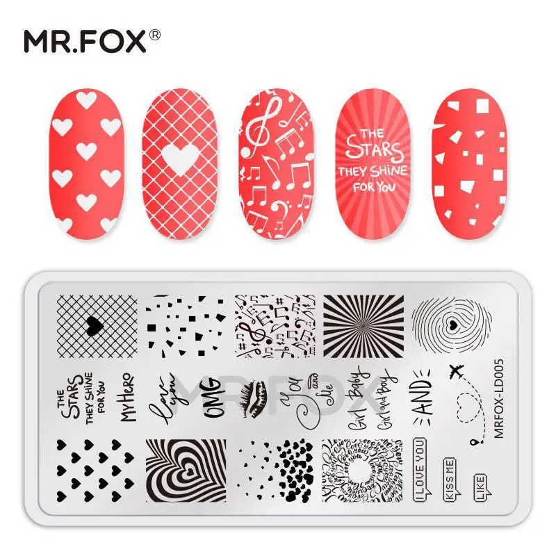 Пластина для стемпинга ногтей прямоугольная Цветочная бабочка серия милый робот