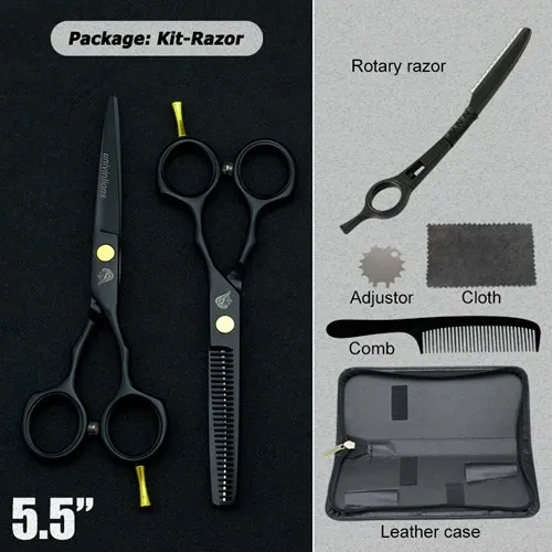 5504HEI-RAZOR 5," Черные ножницы для волос, парикмахерские ножницы-бритва, горячие ножницы для стрижки волос, дешевые парикмахерские инструменты, Машинка для стрижки волос, детские ножницы - Цвет: 5504HEI-RAZOR