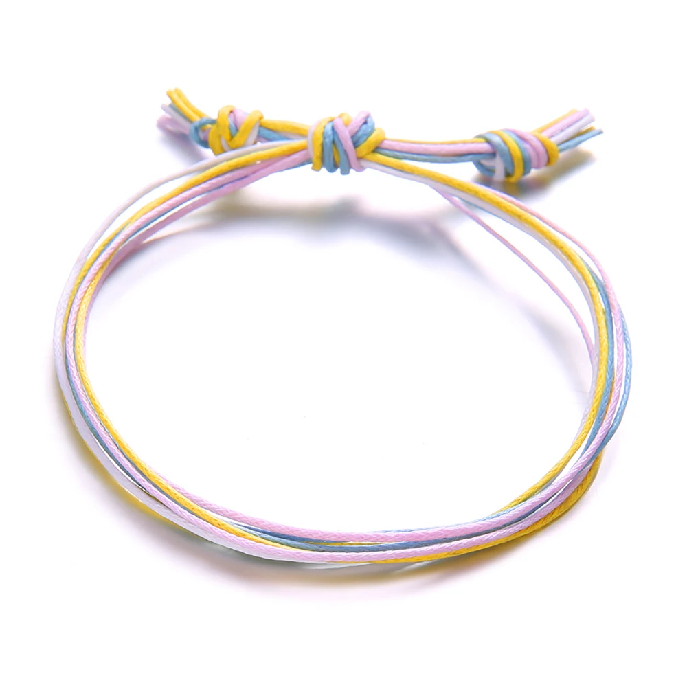 4 шт./компл. Винтаж женские браслеты Цветной Плетеный кожаный шнур из бисера с