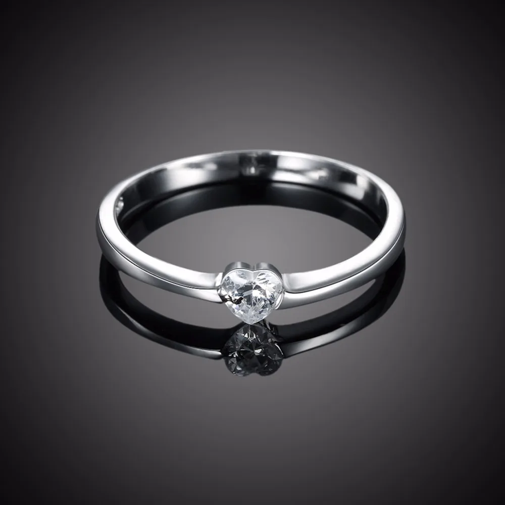 Uloveido 5% от 925 Серебряное обручальные кольца для женщин белое сердце кольцо женский