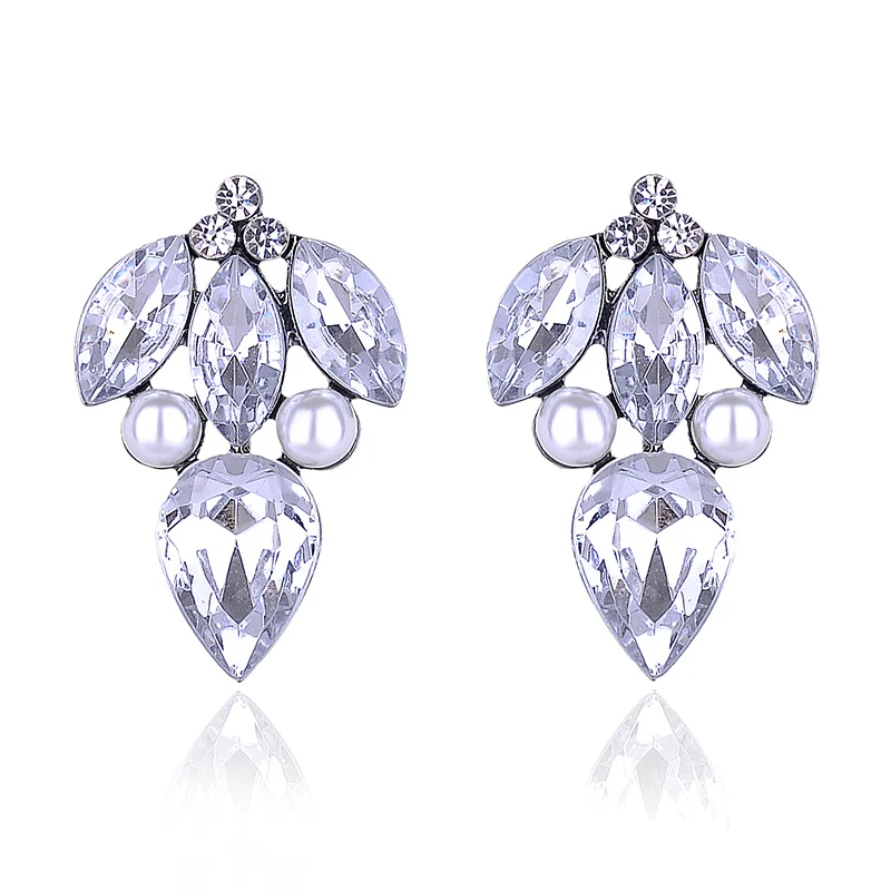 Модные акриловый кристаллический камень серьги гвоздики блестящие со стразами и