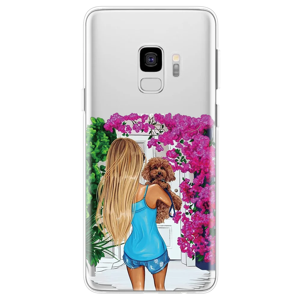 Черный, коричневый Чехол для мамы и дочки, для samsung Galaxy J4 J6 Plus J8 J7 Duo Max J3, чехол из ТПУ для samsung J5, чехол - Цвет: 0clybaog