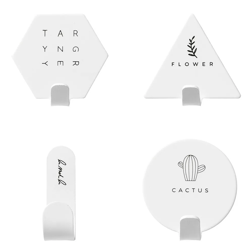 4 шт геометрические формы кованого железа Крюк настенный крючок для хранения