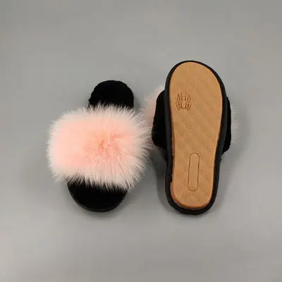Зимние женские тапочки с натуральным лисьим мехом сандалии шлепанцы Аксессуар