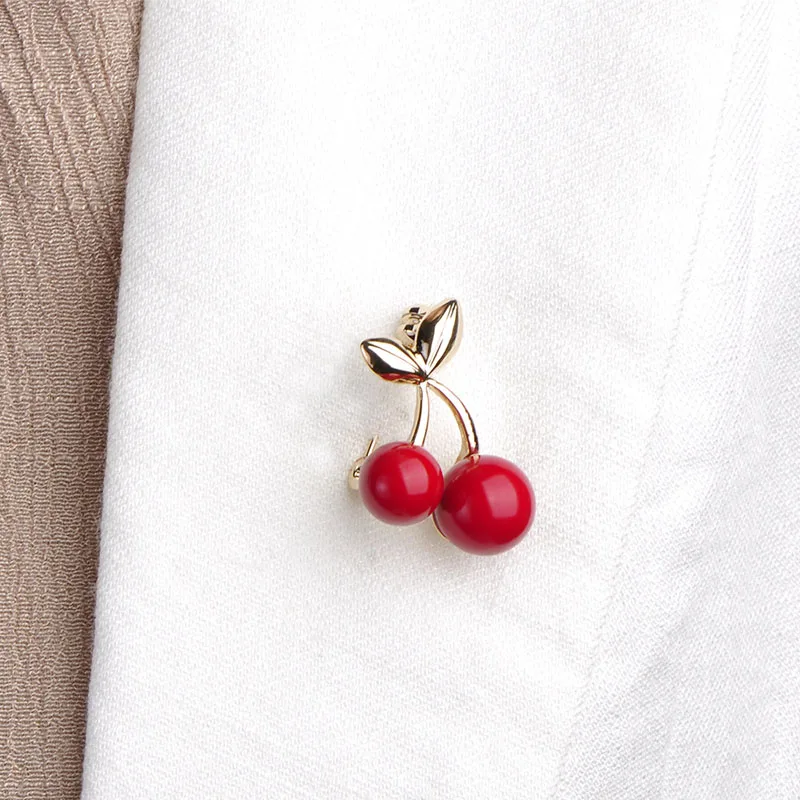 Брошь-брошь с красными вишнями булавки для хиджаба в виде букета Feminino Atacado de bijuteria
