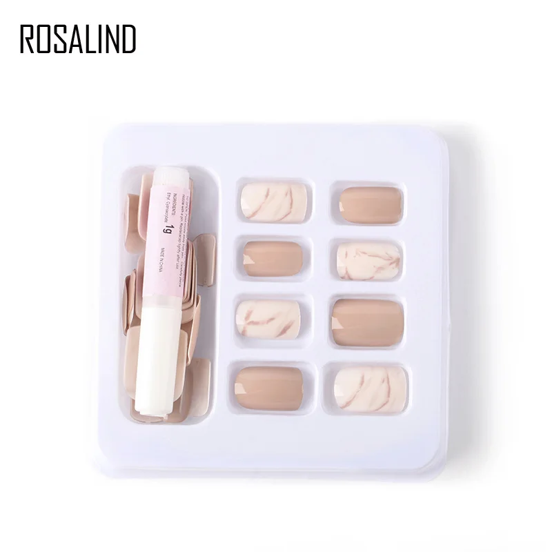 Накладные ногти ROSALIND во французском стиле искусственные акриловые для